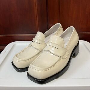 Jeffrey Campbell White Patent Leather Loafers